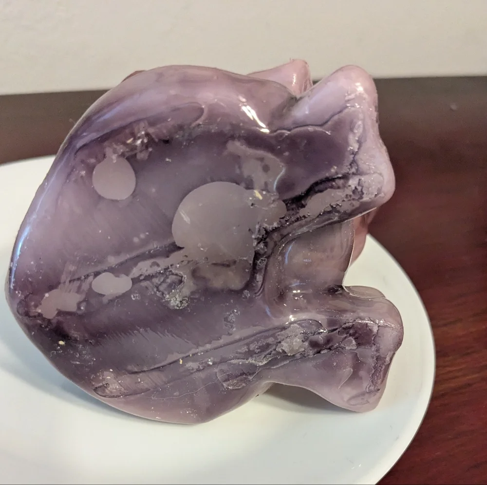 Vintage Northern Lights Candle Elephant Purple Shiny Trunk Up 5